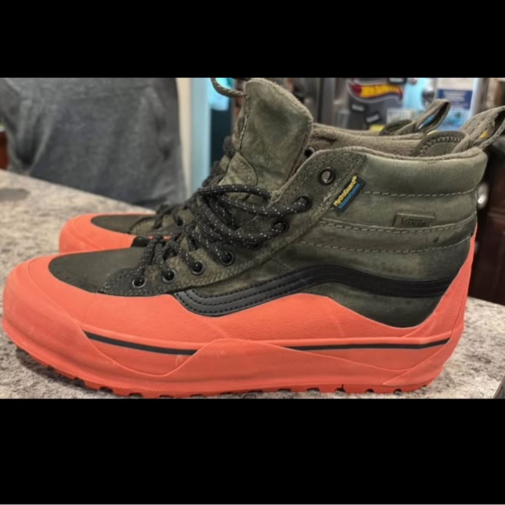 Vans High-Top Sneakers with Orange and Green Accents